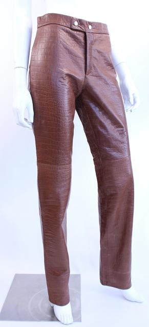 RALPH LAUREN Alligator Embossed Leather Pant at Rice and Beans Vintage