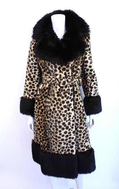 Vintage SAFARI Faux Leopard Fur Coat at Rice and Beans Vintage