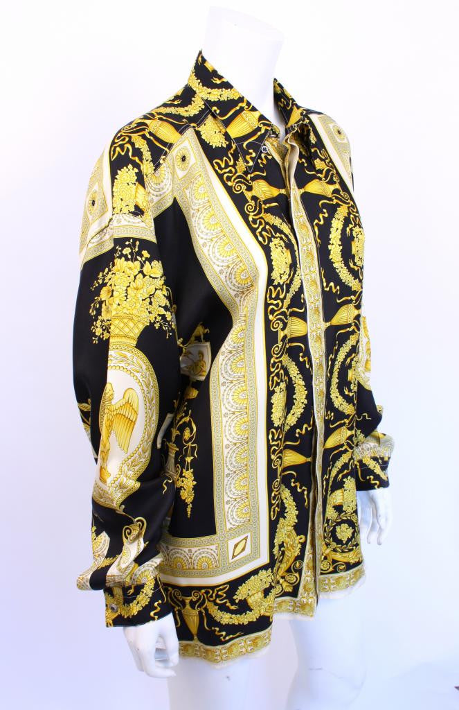 Vintage VERSACE Baroque Silk Blouse at Rice and Beans Vintage