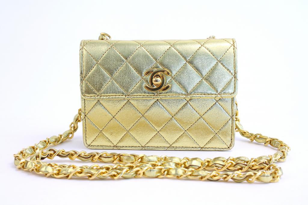 Vintage CHANEL Gold Mini Handbag
