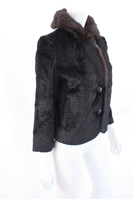 Vintage 60's PECK & PECK Velvet & Fur Jacket