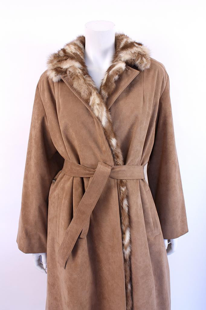 Vintage Ultra Suede & Mink Fur Coat at Rice and Beans Vintage