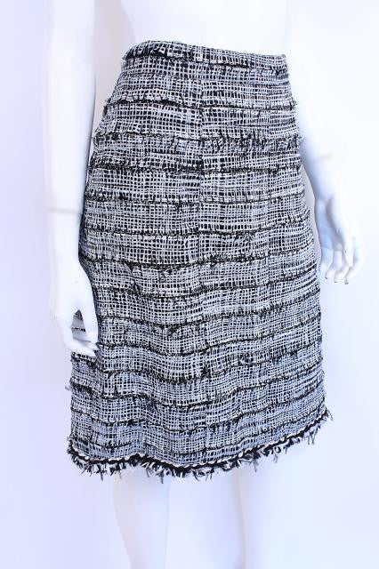 New CHANEL Tweed Skirt w/Feathers at Rice and Beans Vintage