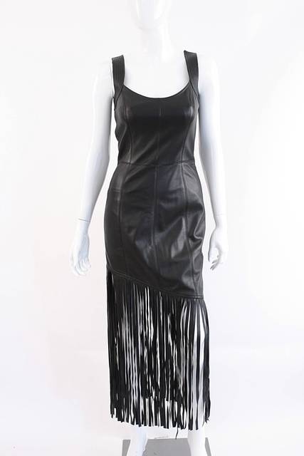 leather fringe dress