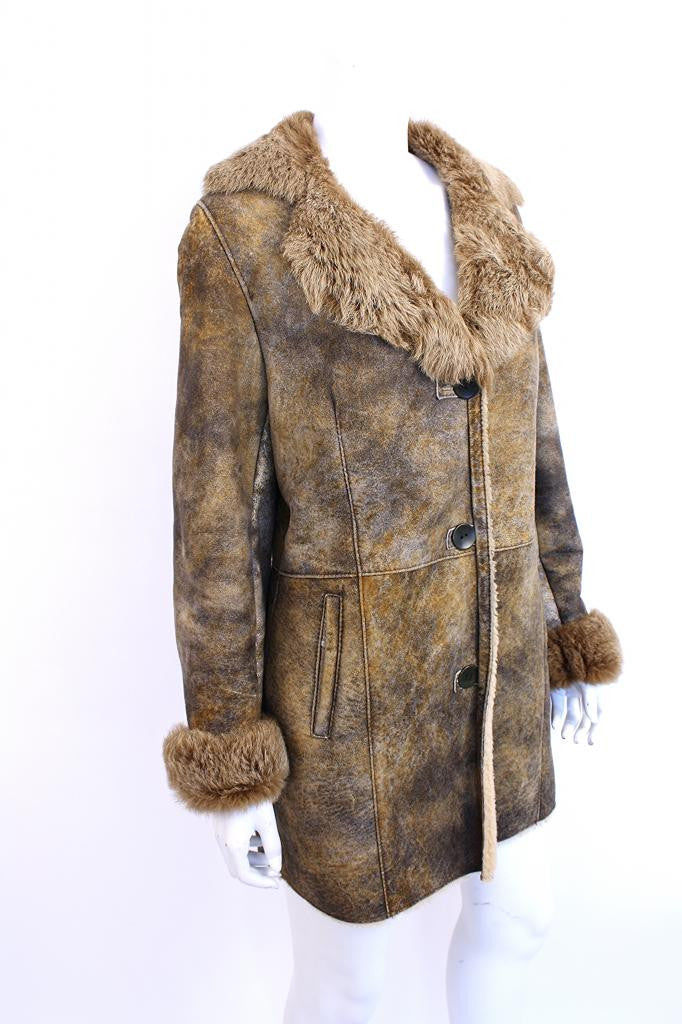 Vintage Shearling Sheepskin Fur Coat at Rice and Beans Vintage