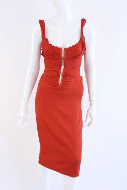 Rare Fall 2003 GUCCI by TOM FORD Silk Corset Dress at Rice and Beans Vintage