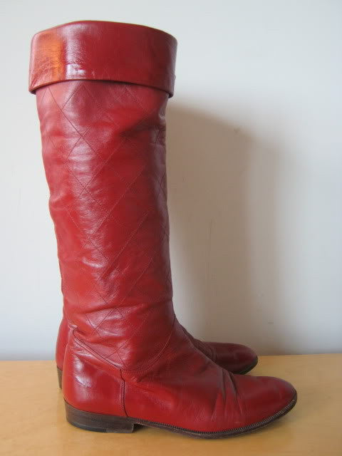 red chanel boots