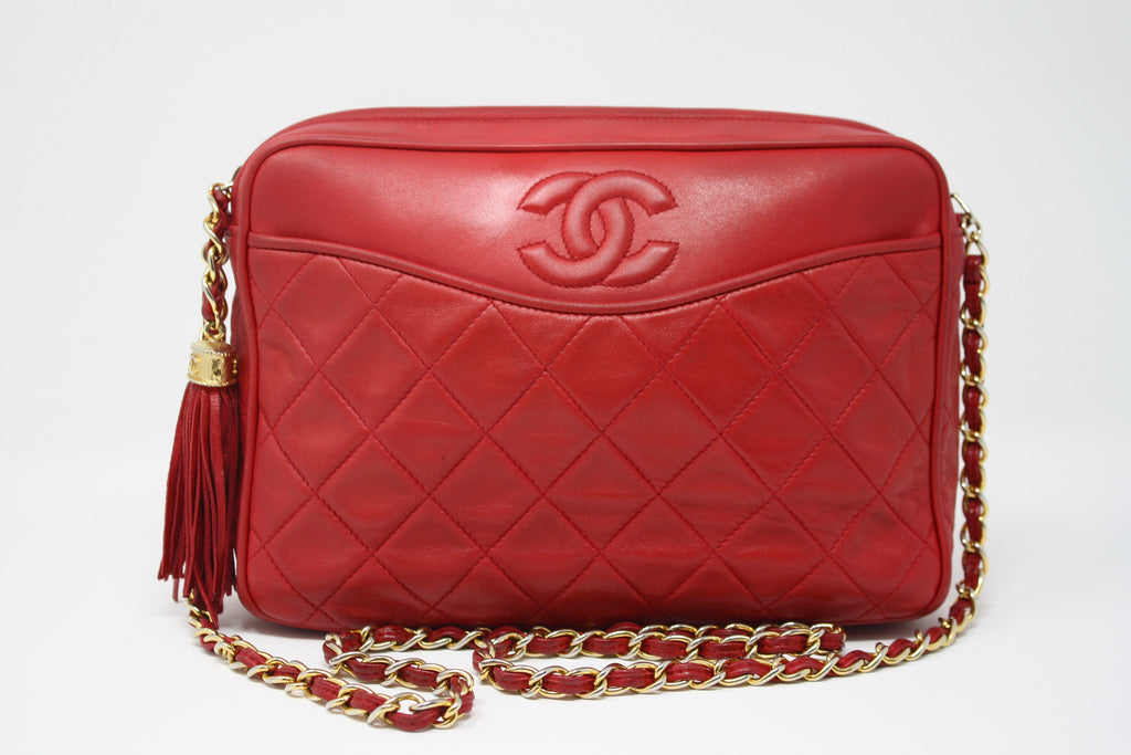 Vintage CHANEL Red Camera Bag at Rice and Beans Vintage