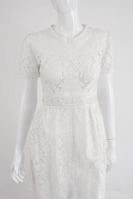 Vintage White Cotton Lace Dress at Rice and Beans Vintage