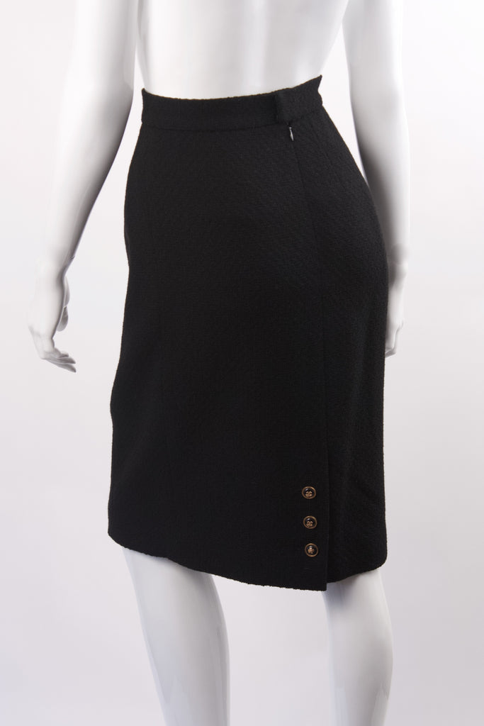 Vintage CHANEL Black Boucle Skirt at Rice and Beans Vintage
