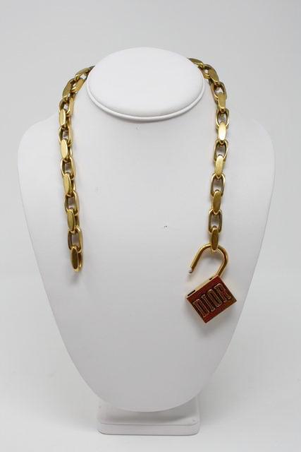 dior padlock necklace gold price