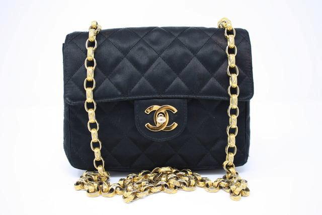 chanel satin flap bag