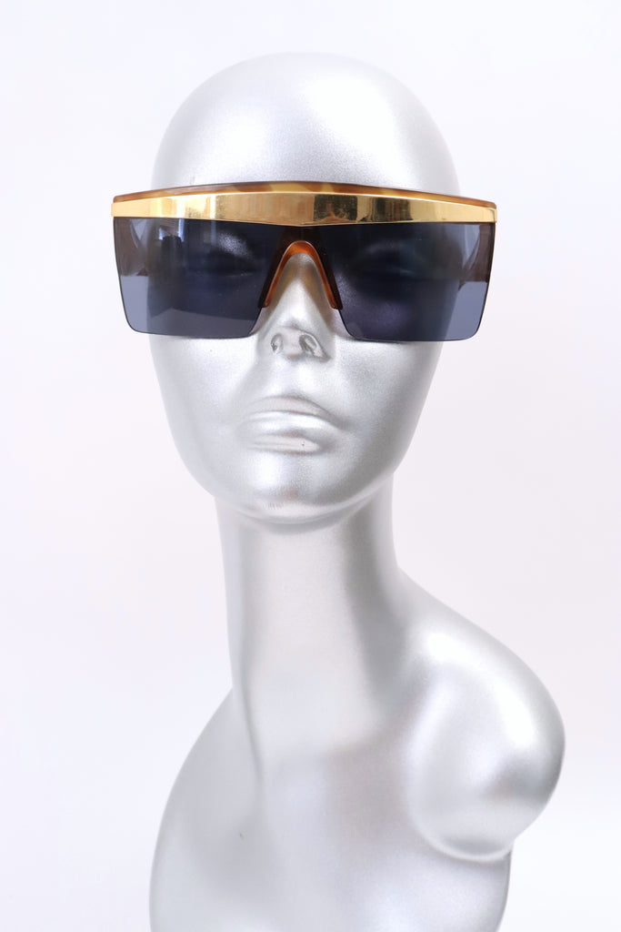 Vintage 1990 GIANNI VERSACE Shield Sunglasses at Rice and Beans Vintage
