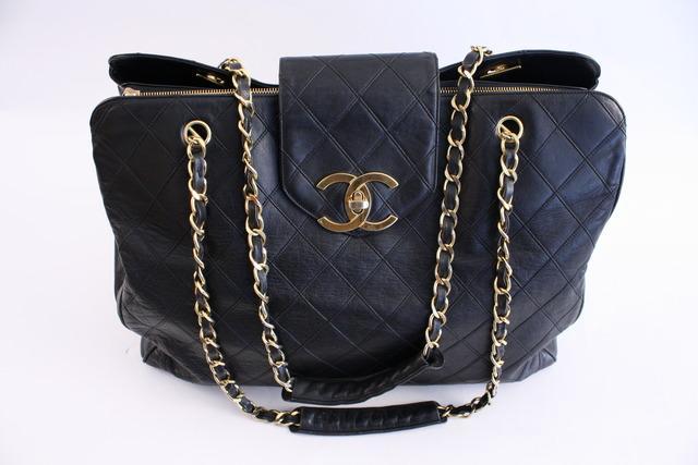 Vintage CHANEL &quot;Supermodel&quot; Weekend XL Tote Bag at Rice and Beans Vintage