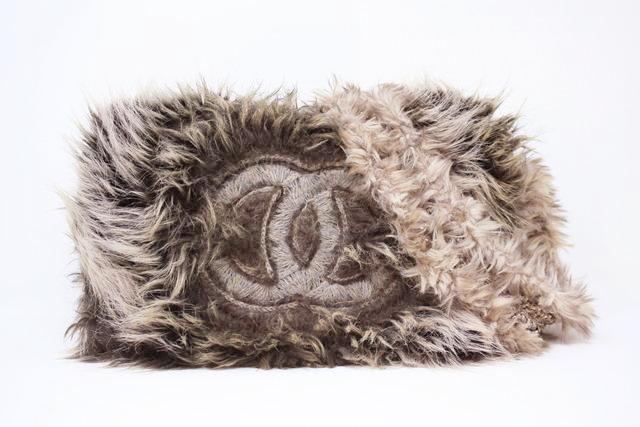 chanel faux fur bag