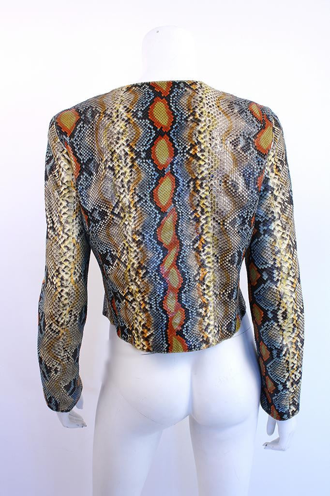 Authentic CHANEL Python Snakeskin Jacket at Rice and Beans Vintage