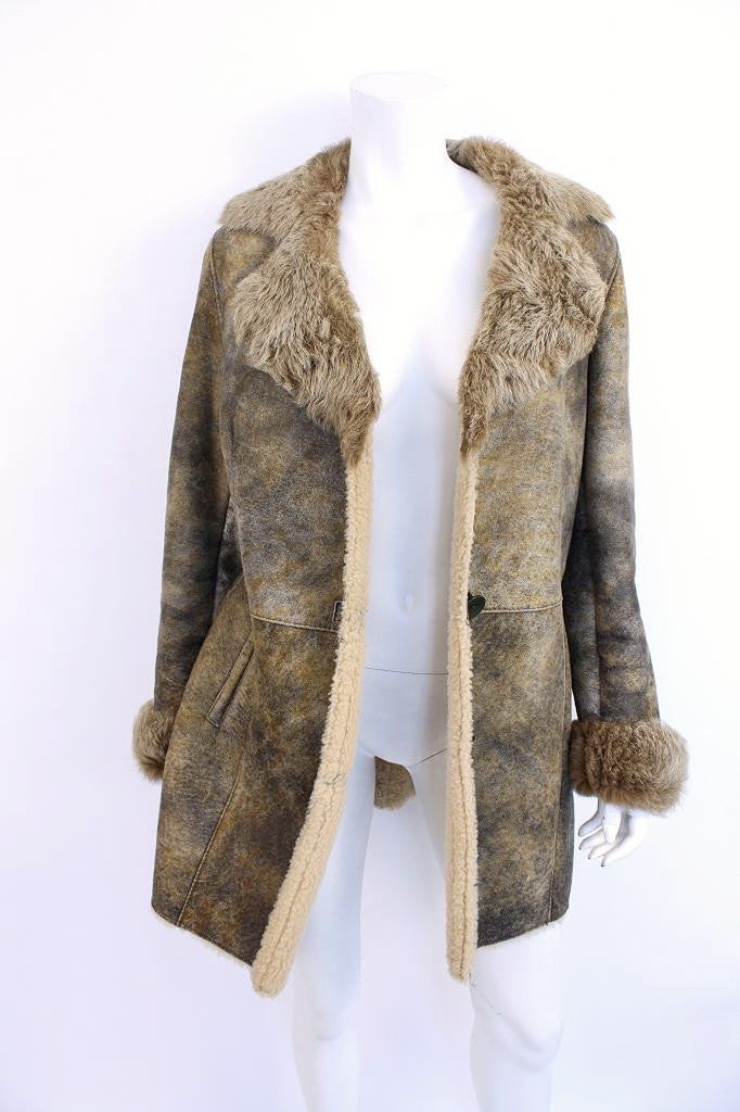 Vintage Shearling Sheepskin Fur Coat at Rice and Beans Vintage