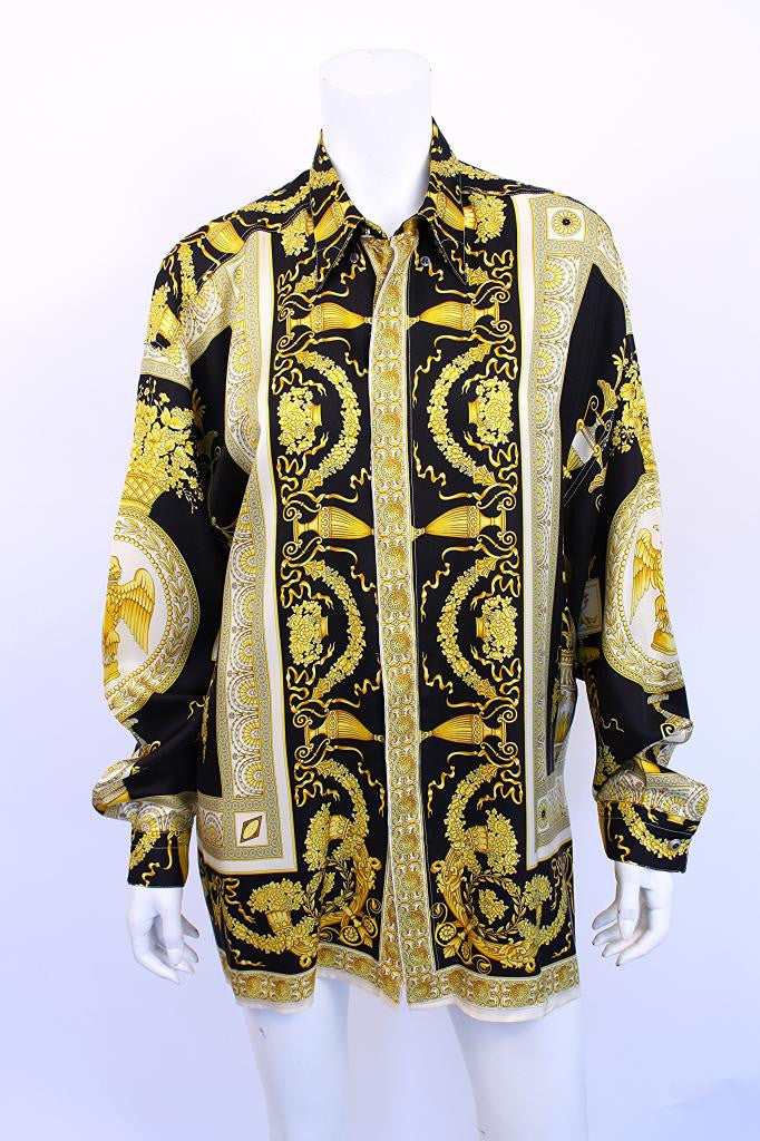 Vintage VERSACE Baroque Silk Blouse at Rice and Beans Vintage