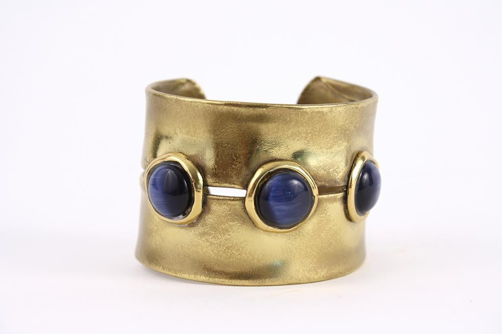 Vintage Brushed Gold Cuff Bracelet at Rice and Beans Vintage