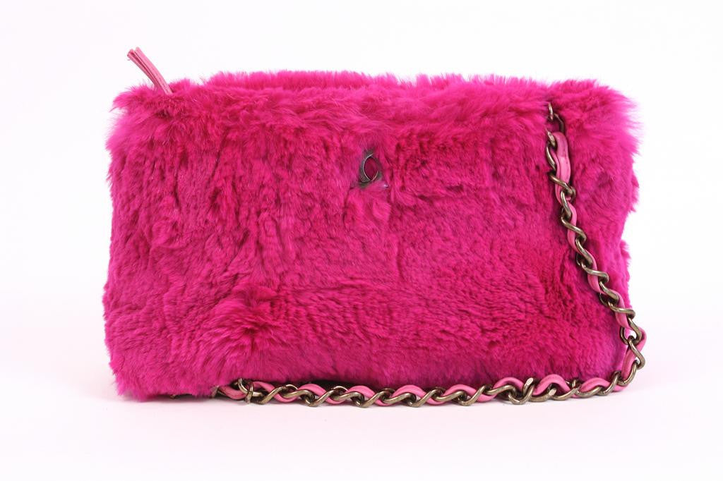 CHANEL Pink Lapin Rabbit Fur Bag at Rice and Beans Vintage