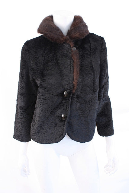 Vintage 60's PECK & PECK Velvet & Fur Jacket