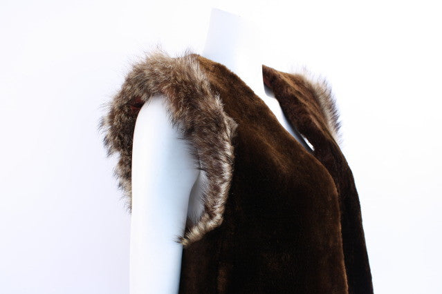 Vintage 70's Fur Vest at Rice and Beans Vintage