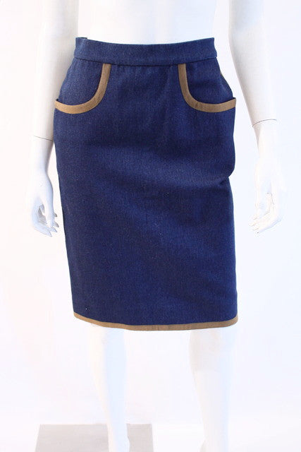 Vintage CHANEL Denim Skirt at Rice and Bean Vintage