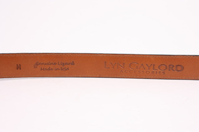 LYN GAYLORD Sterling Lion Buckle w/Custom Lizard Belt
