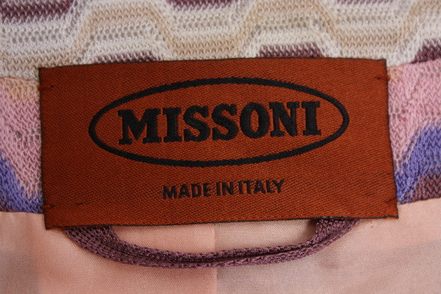 Vintage Missoni Jacket - Chevron Jacket with Missoni Pattern