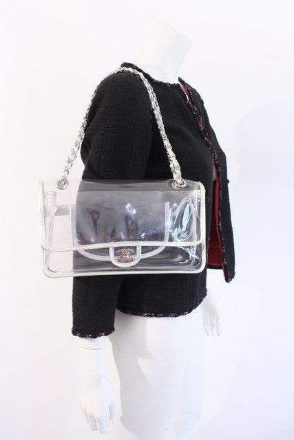 Vintage CHANEL Clear Flap Bag at Rice and Beans Vintage