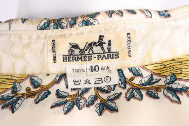 Vintage HERMES Liberte Eqalite Fraternite Silk Blouse
