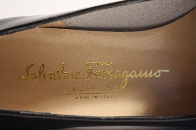 Vintage FERRAGAMO Patent Leather Loafers at Rice and Beans Vintage