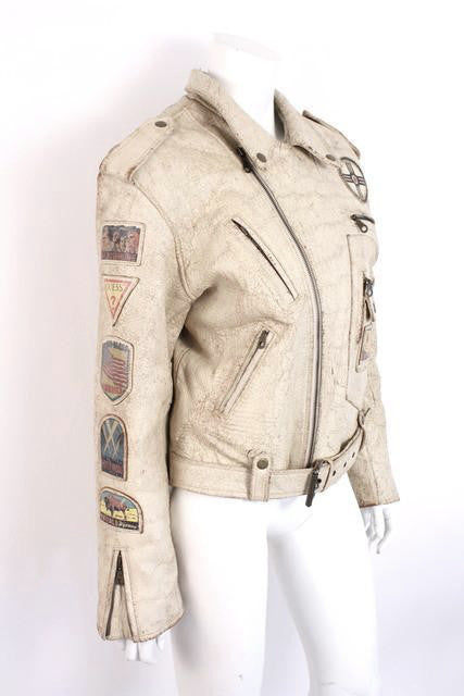 Vintage GEORGES MARCIANO Guess Leather Motorcycle Jacket