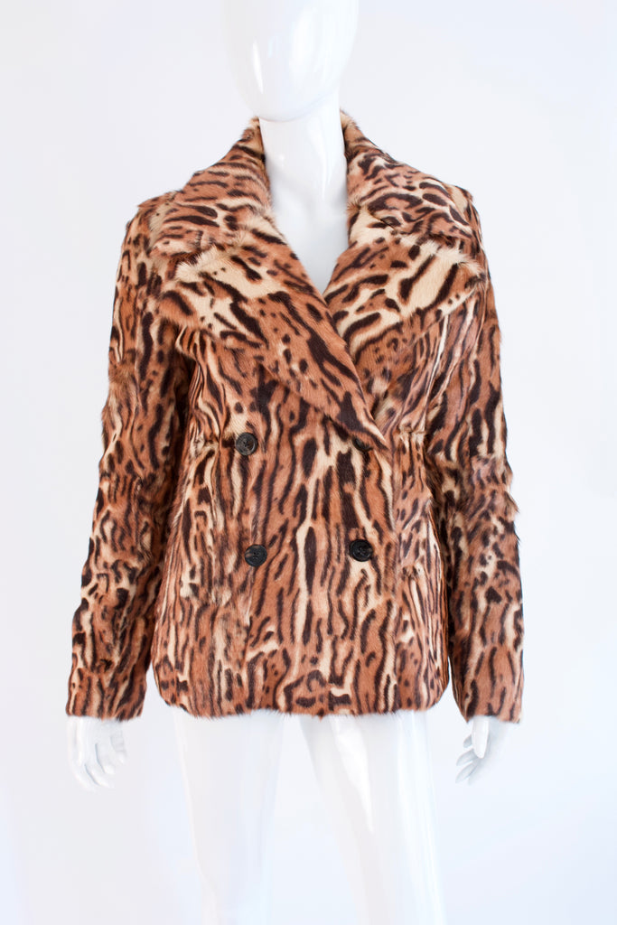 New MICHAEL KORS Leopard Print Fur Coat at Rice and Beans Vintage