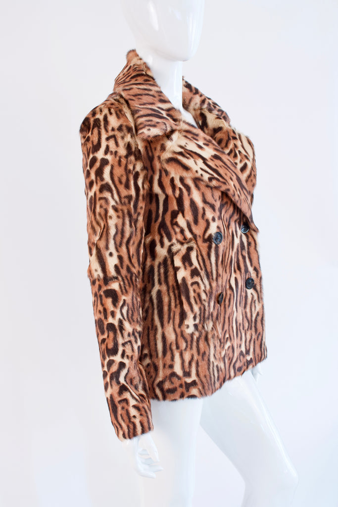 New MICHAEL KORS Leopard Print Fur Coat at Rice and Beans Vintage