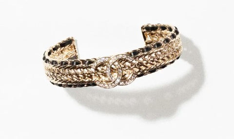 Gold and Black Crystal Cuff from Chanel