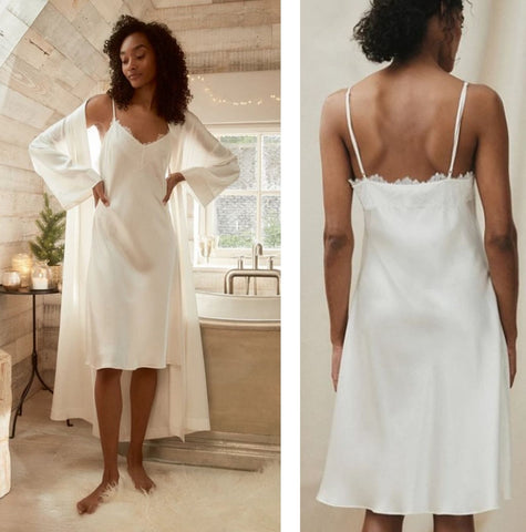 The White Company Silk Lace-Trim Nightie