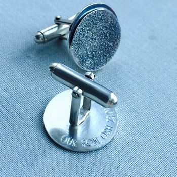 Personalised Moon Phase Sterling Silver Cufflinks