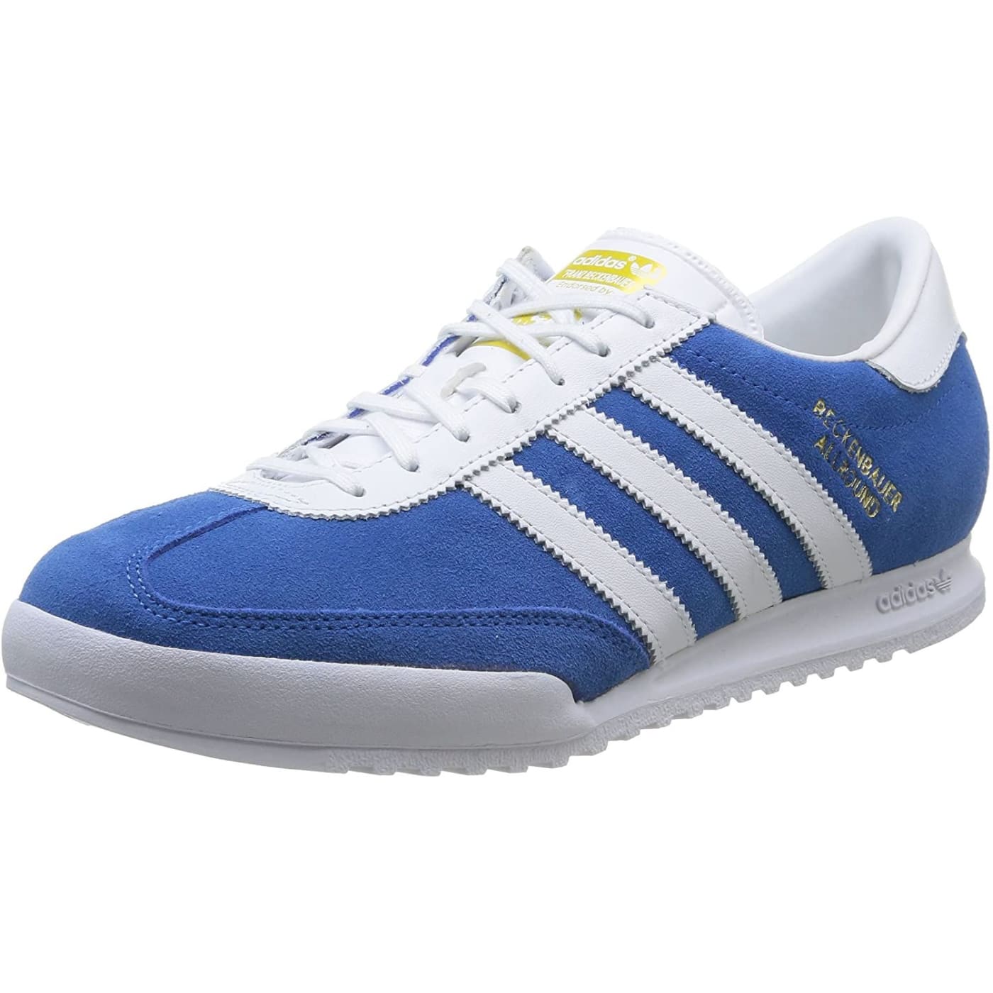 Adidas Original Blue White Mens Leather Trainers – Top Brand Shoes