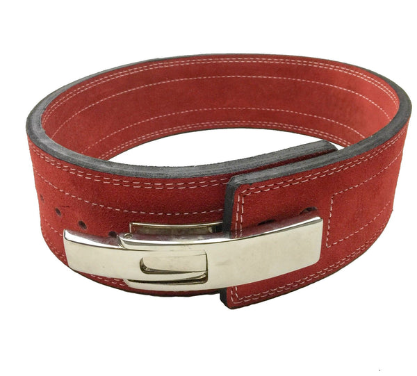Powerlifting Lever Buckle 10mm Belt - Red | Flexz Fitness