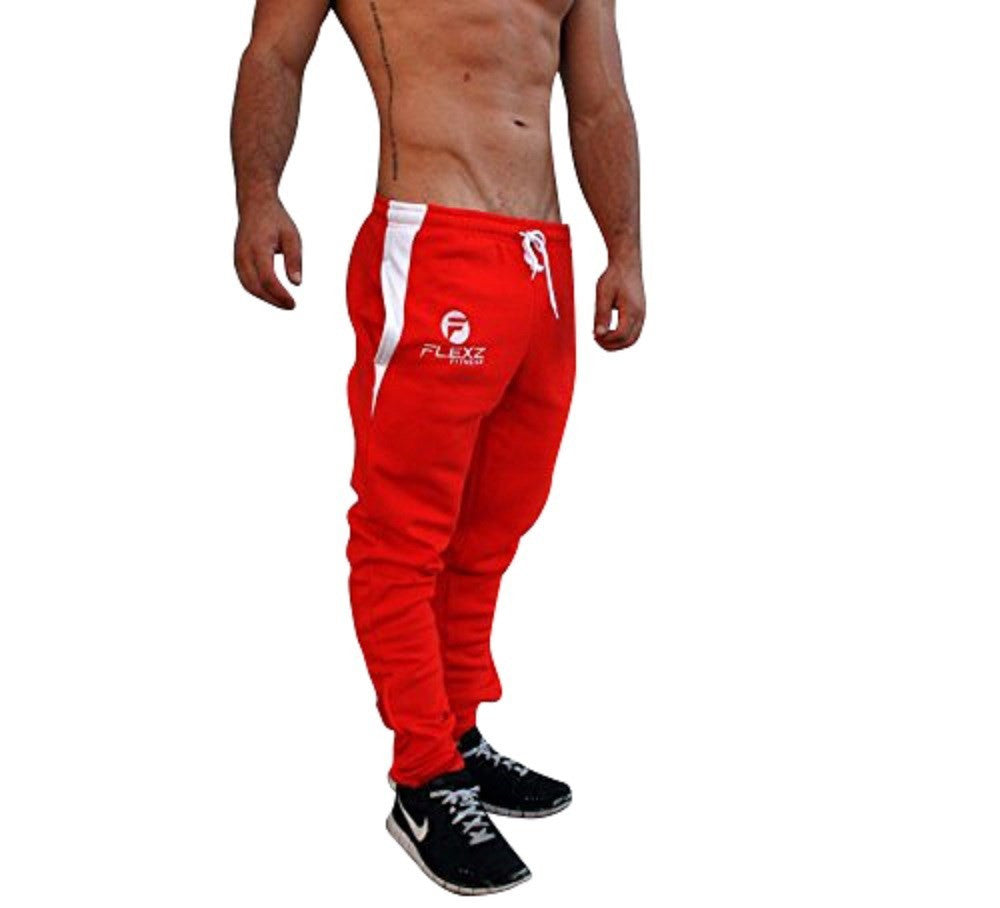Gym Shark Fitted Sweatpants Bodybuilding - Red | Flexz Fitness
