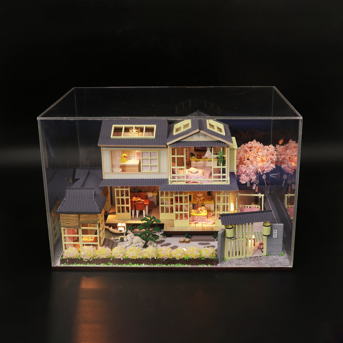1:24 Miniature DIY Dollhouse Kit - Wooden Japanese Home with Pergola a ...