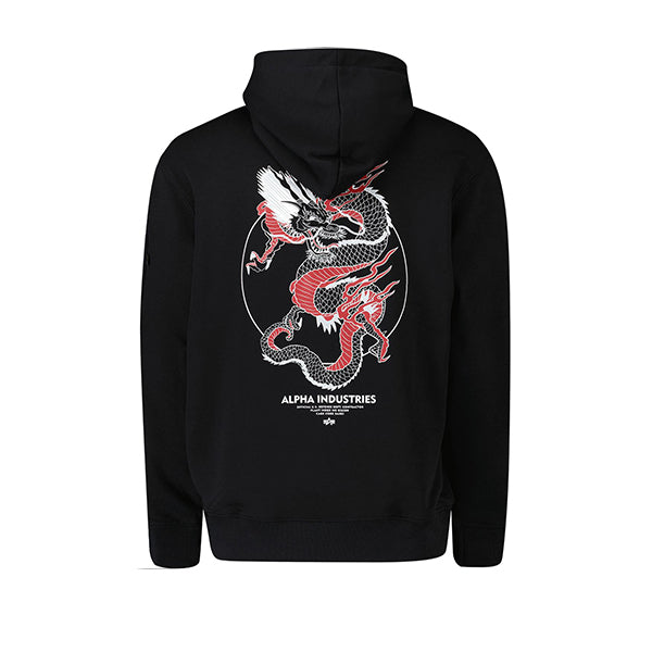 Alpha Industries White/White Back Hoodie Jet Print Stream