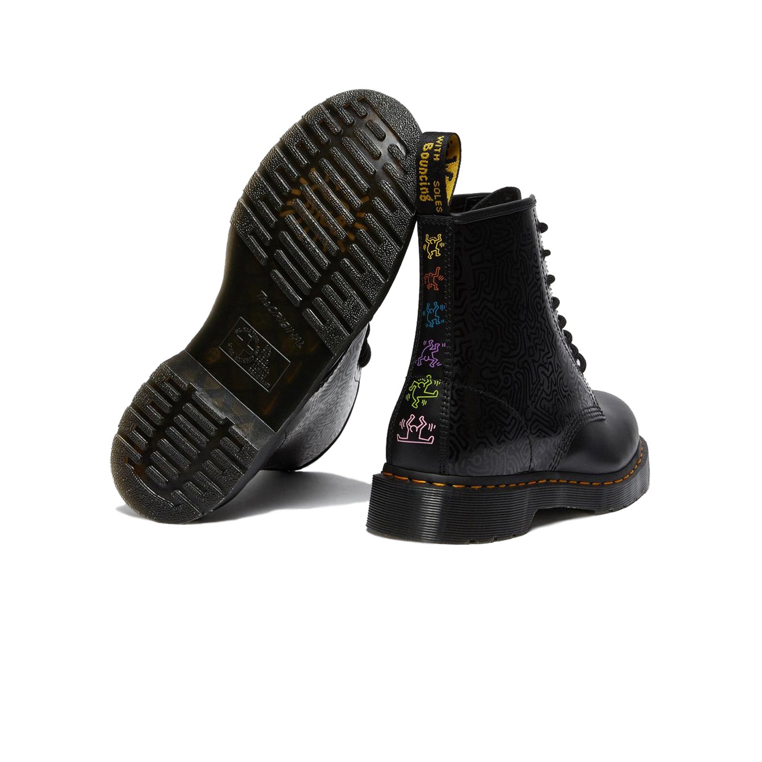 Dr. Martens 1460 Keith Haring Leather Ankle Boots Black Smooth – Kong