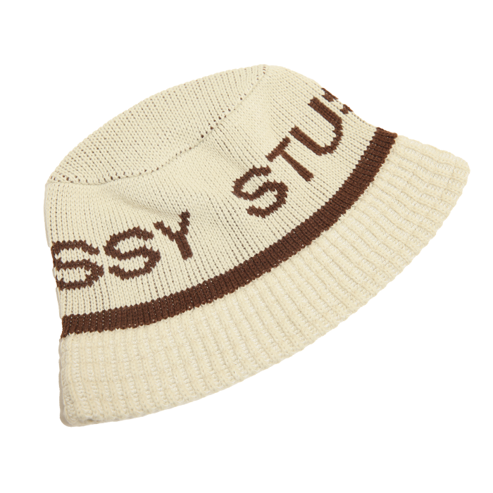 美品 stussy jacquard knit bucket hat ナチュラル ご購入商品