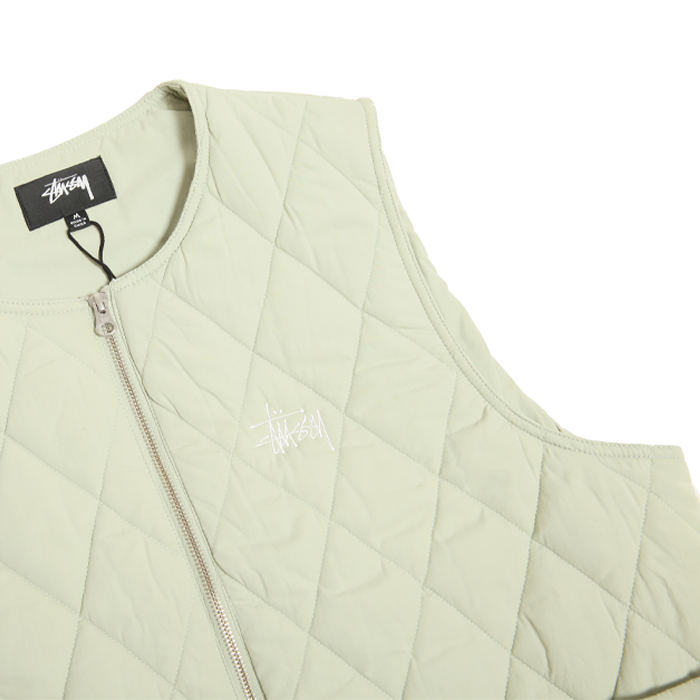 配送日指定可 【即完売】stussy diamond quilted vest セージ - 通販