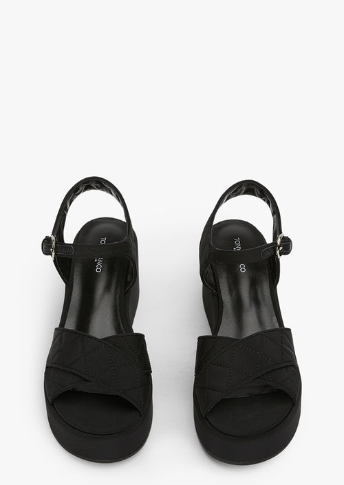 Carmen Black Grosgrain Wedges