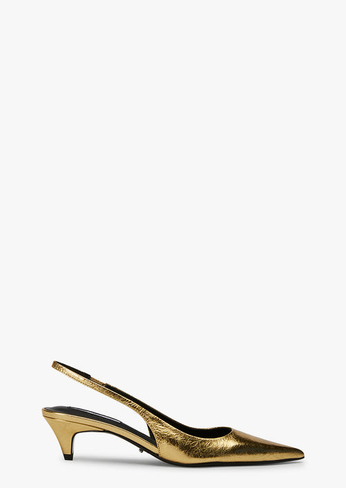 Danni Gold Vintage Metal Heels