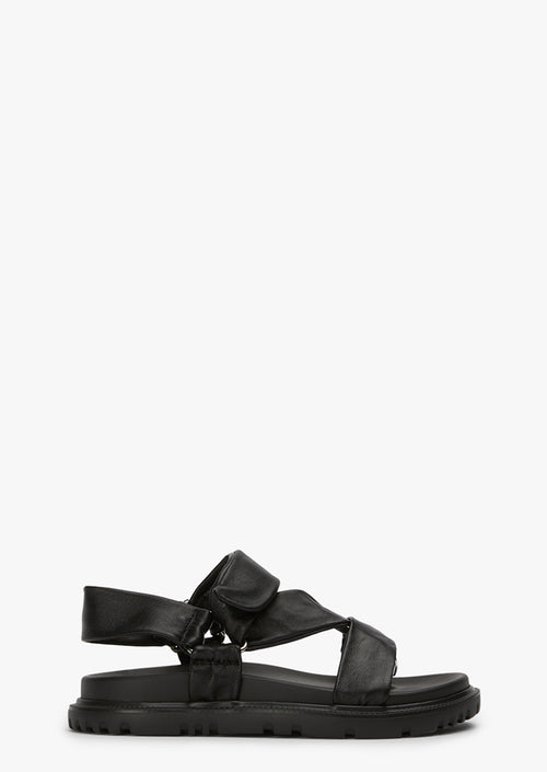 Fantasia Black Nappa Sandals