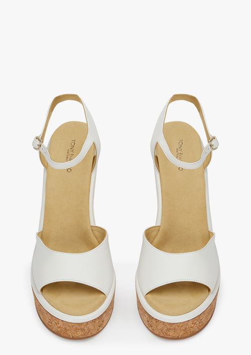 Harlem White Nappa Wedges